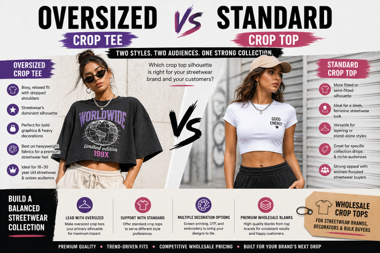 Oversized Crop Tees vs Standard Crop Tops